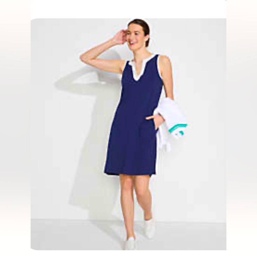 Lands’ End Cotton Jersey Sleeveless Swim Cover-up Dress  L (14/16) Long (Tall)